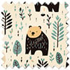 Bear Necessities, Soft Teal - Motorised Roman Blind